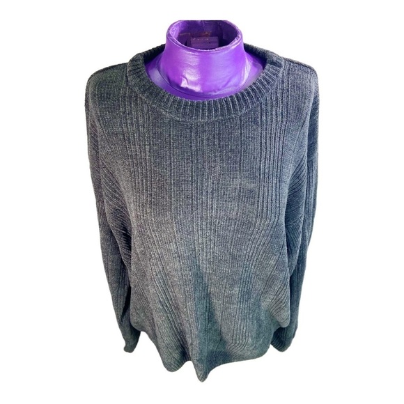 J. Ferrar black pullover crewneck rayon blend sweater L - Picture 3 of 11